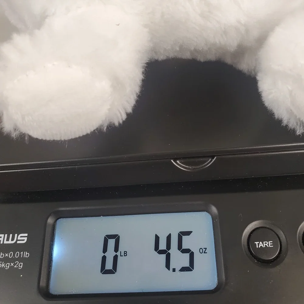 Standing White Puppy Dog Plush Wearing Red‎ Satin Bow 7